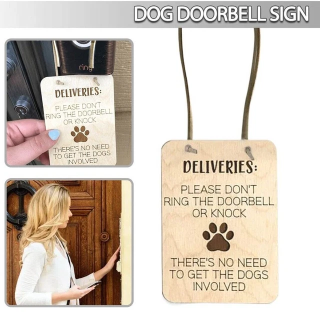 DOOR HANGER DOG Doorbell Sign Mini Doors Signs Deliveries Signs Dont