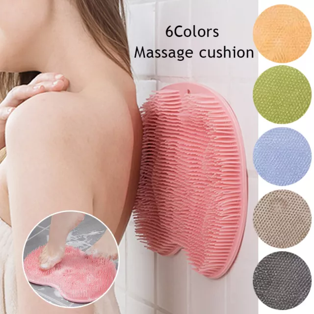 Silikon Dusche Fuß Bürste Rücken Körper Massagegerät Matte Reinigung Badezimmer~