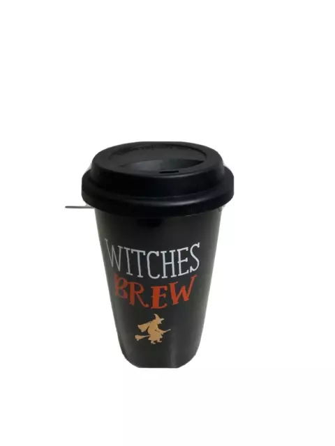 12.OZ Witches Brew Black Ceramic Travel Coffee Tumbler Mug Cup With Lid
