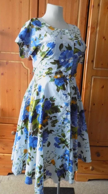 VINTAGE 50S STYLE Tea Lindy hop swing dress size 12-14 white