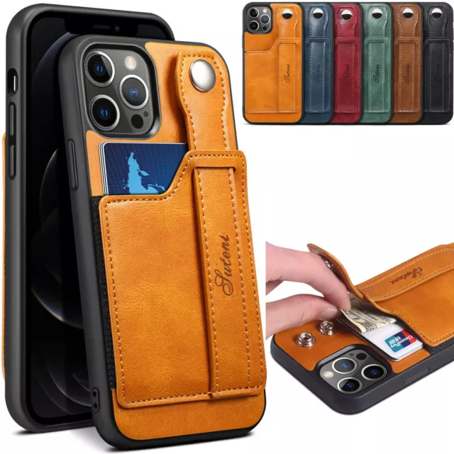 For iPhone 13 pro max / 13 pro /13 /mini wallet Case Card slot holder back Cover