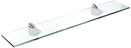 Oriole Glass Shelf, Brushed Steel, 6 x 36
