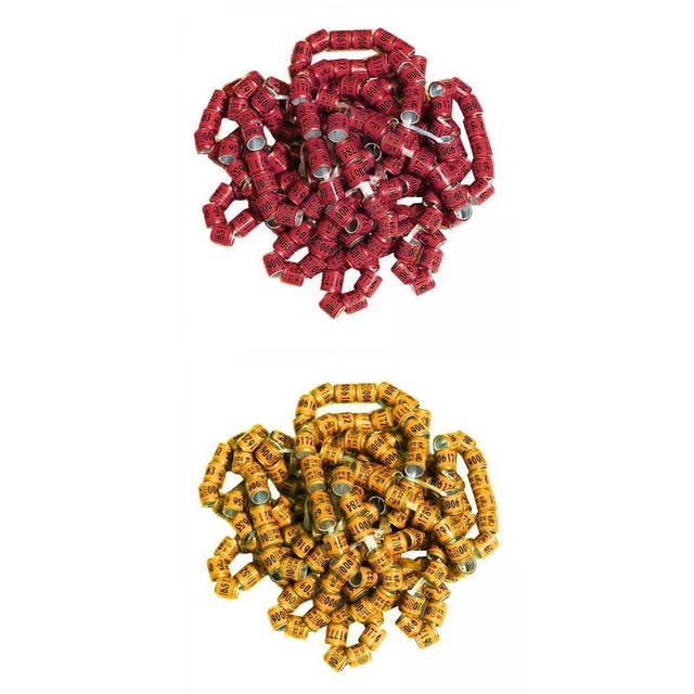 100 Anneaux Pour Pattes De Volaille Réglables – Numérotés 1 à 100, 5 Couleurs (rouge, Jaune, Bleu, Vert, Violet) – Pour Poules, Canards, Dindes, Oies