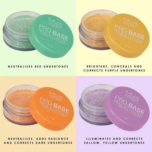 MUA MakeUp Academy Pro-Base Correcting Powder Loose Corrects Brightens Conceals