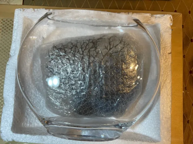 Mini Glass Oblate Fish Bowl Kit Small Fish Tank 0.7 Gal Crystal Clear Glass Tank