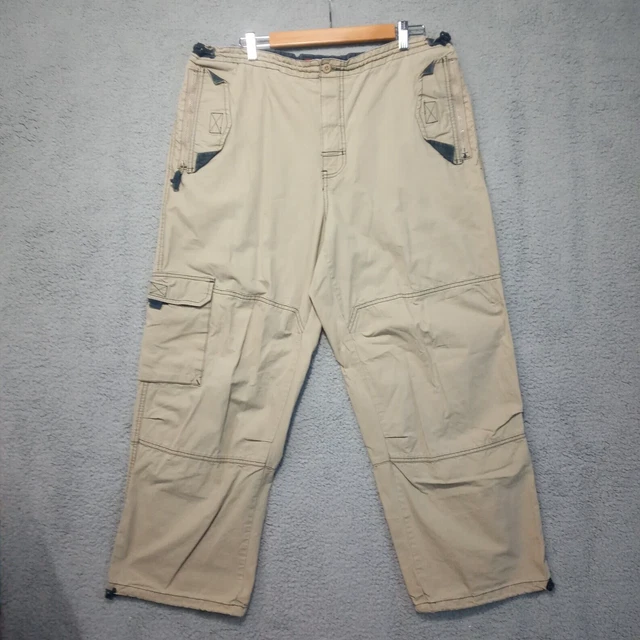 VINTAGE AMERICAN EAGLE Mens Y2K Baggy Cargo Pants 36X30 Khaki Navy