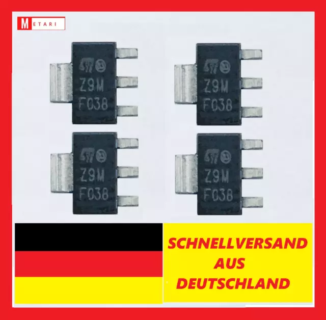 4x Z0109MN Z0109 Z9M ST , Ween , Triac 600V , 1A , 10mA , SOT223 smd Neu