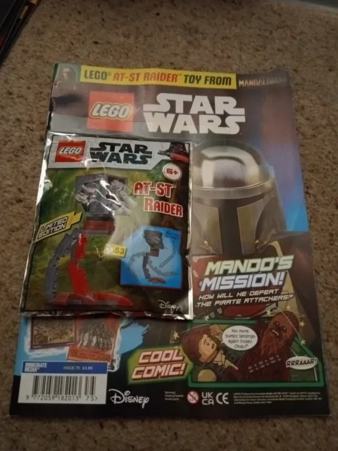 Lego Star Wars issue 75 magazine & Lego Bag At &St Raider