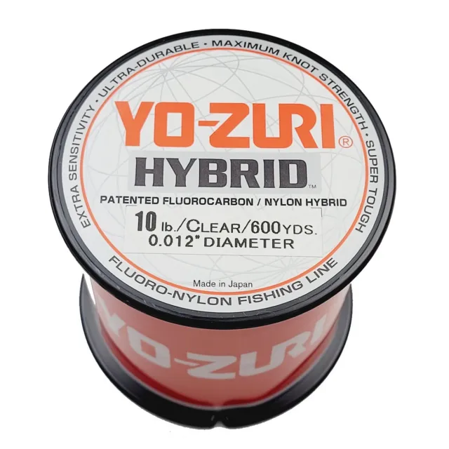 Yo-zuri Hybrid Fluorocarbon Fishing Line 10lb 600yds Clear HB10LBCL600YD
