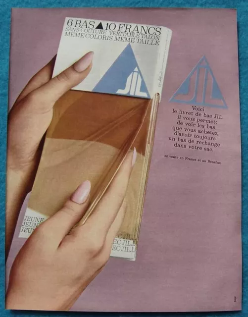 Publicité Papier - Sous-Vêtements JIL, Helanca Nylon de 1965