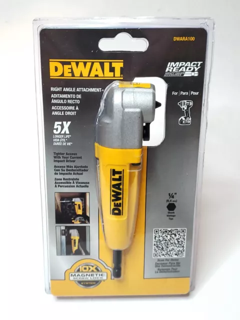 DEWALT Right Angle Drill Adapter Attachment DWARA100 90 Degree Driver Power Tool