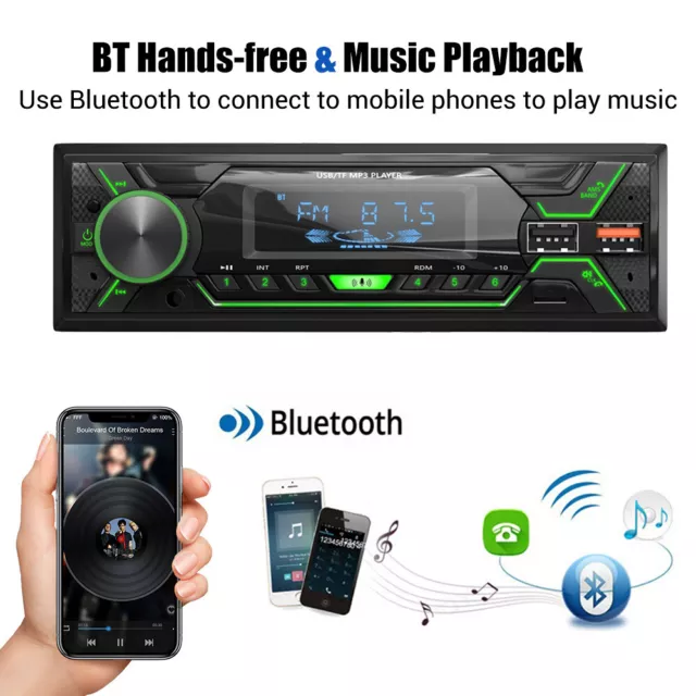 Car Stereo MP3 Player Bluetooth BT Radio Audio 1 DIN MP3 Player USB SD AUX FM CD 3