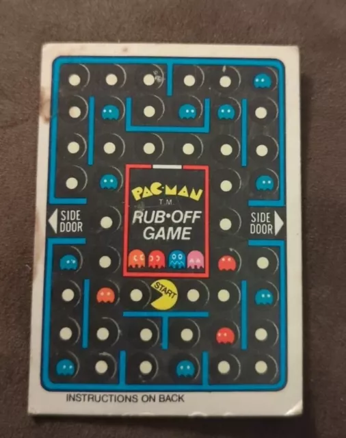 1980 Fleer Pac-Man Stickers Rub-Off Game
