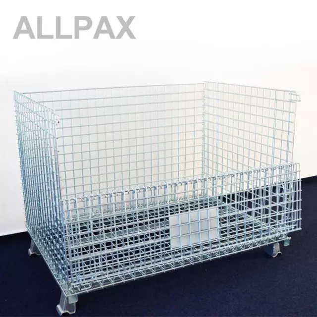 Gitterbox Europalette Klappgitterbox Industrie 120x80x90 cm verzinkt ALLPAX
