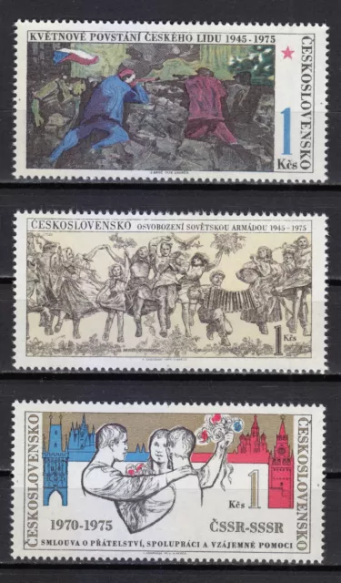 Czechoslovakia 1975 MNH Mi 2254-2256 Sc 2002-2004 May uprising of the Czech **