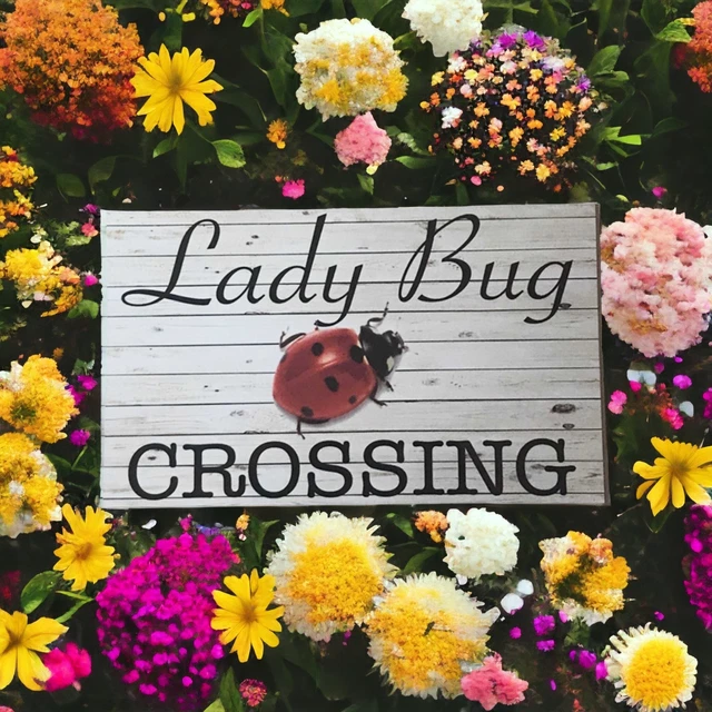 Lady Bug Beetle Crossing Sign