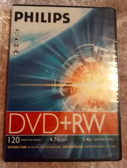 Philips DVD+RW 120 Minutes 4.7 GB Data Brand New and Sealed