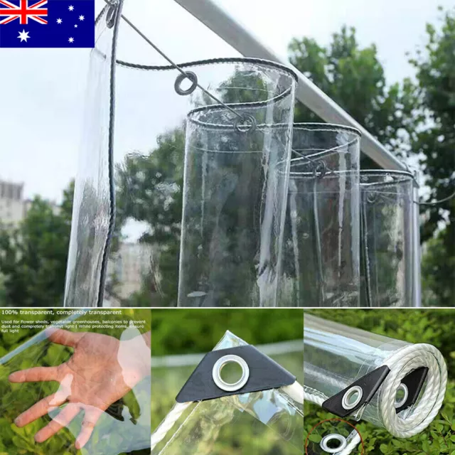 Patio PVC Clear Tarpaulin Transparent Cover Garden Ground Sheet Tarp Heavy Duty
