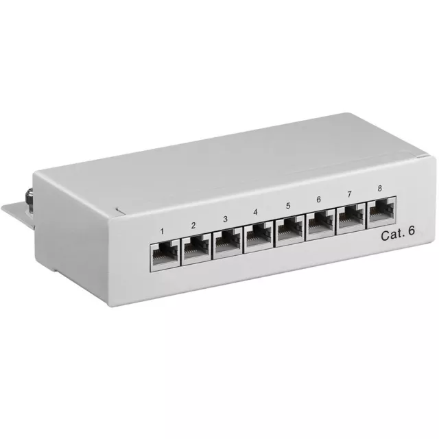 mini Desktop 8 Port Patch Feld Panel LAN Switch Netzwerk Verteiler CAT6 RJ45 STP