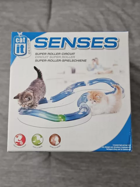 Catit Design Senses Circuit Cat Toy Super Roller Original Blue Interactive Ball