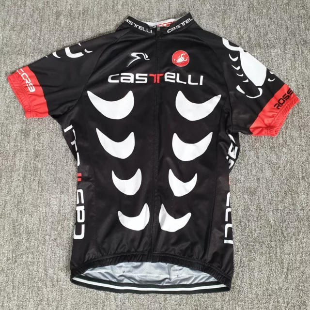 Castelli Rosso Corsa Cycling Jersey Mens XL Black Full Zip Short Sleeve Bike Top