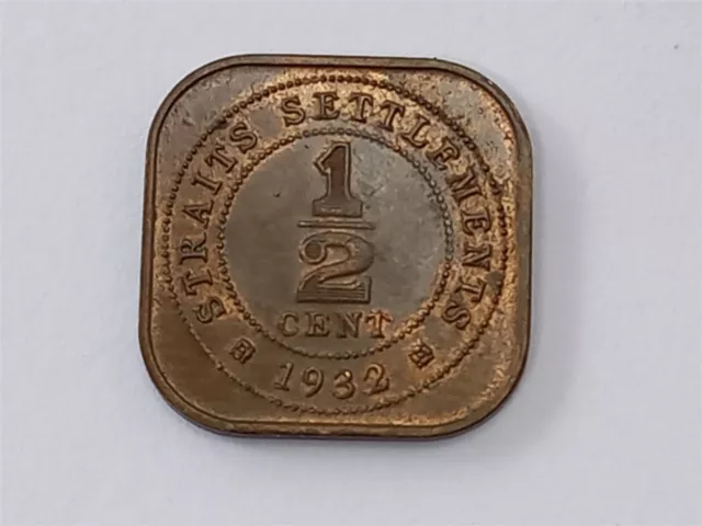 Malaya Straits Settlements Singapur 1932 1⁄2 Cent Unzirkulierter Glänzer