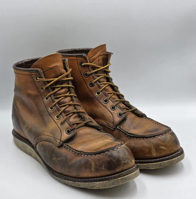 Wing99 RED WING 10875 Classic Moc Toe Work Boots Brown Leather Men’s Size 10 E ...