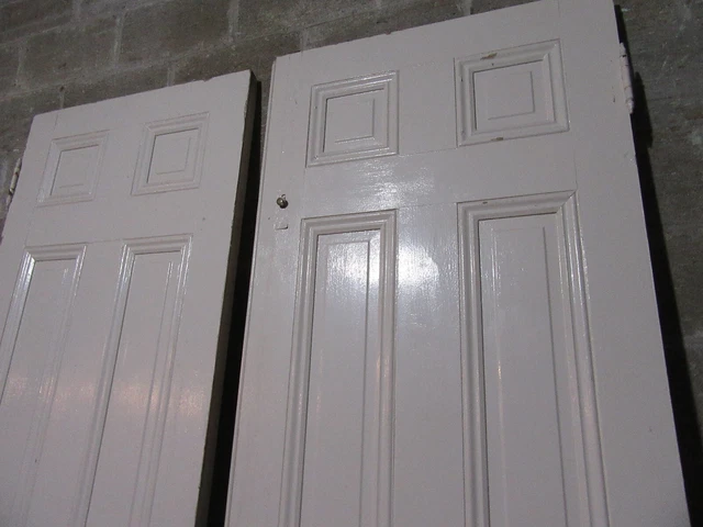 ~ Antique 6 Panel Double Entrance French Doors Ornate ~ 59 X 100 ~ Salvage 11