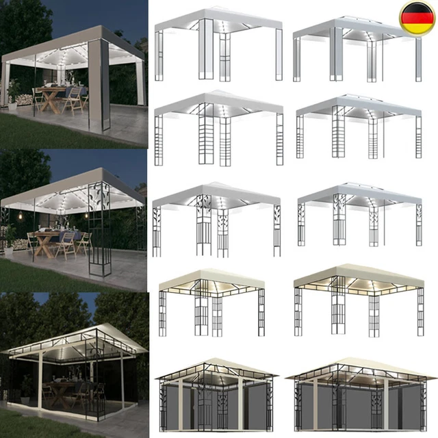 Solar LED Pavillon Garten Pavilon Pavillion Festzelt Gartenzelt Gartenpavillon