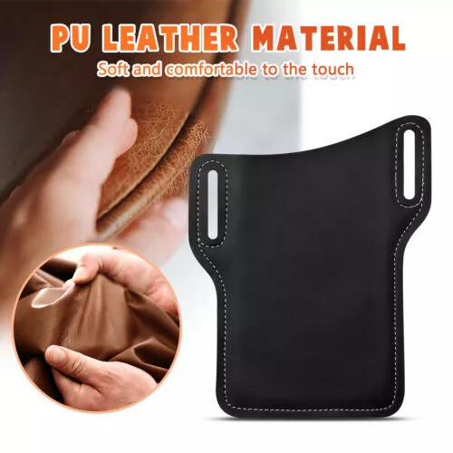 MEN CELL PHONE Belt/Pack Bag Loop Waist Holster Pouch Case Leather ...