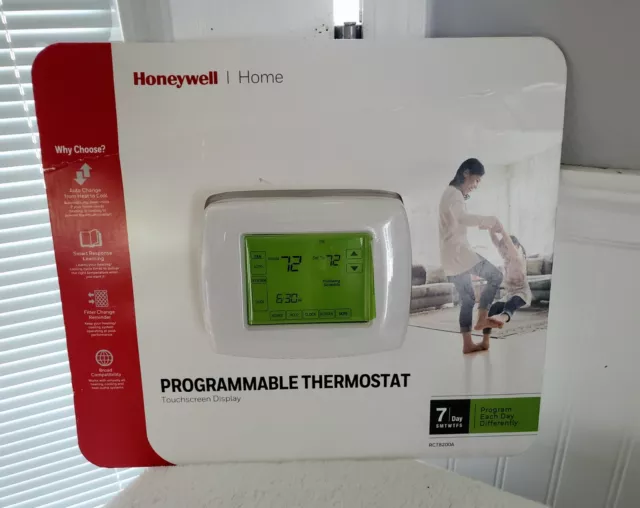 Honeywell 7 Day Programmable Thermostat Backlit Display Precise RCT8103A  New