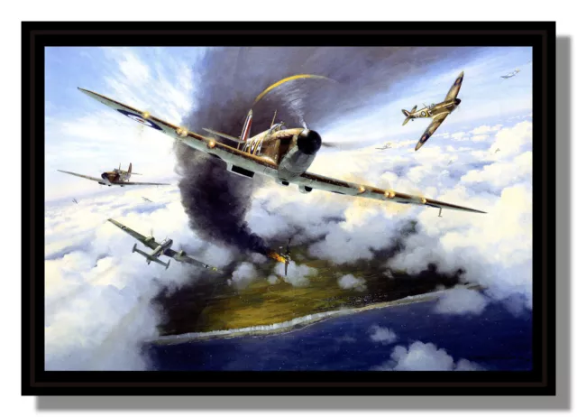 Supermarine Spitfire RAF framed picture Mark Postlethwaite free p&p UK