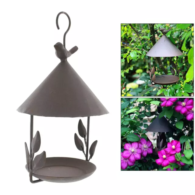 Vintage Iron Small Bird Feeder Hanging  Nut Feeding Station Garden Decor