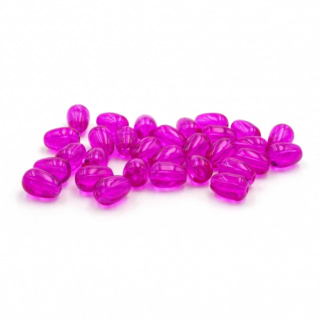 Vintageparts DIY tropfenförmige Glasperlen in magenta 9x6mm 30 Stück