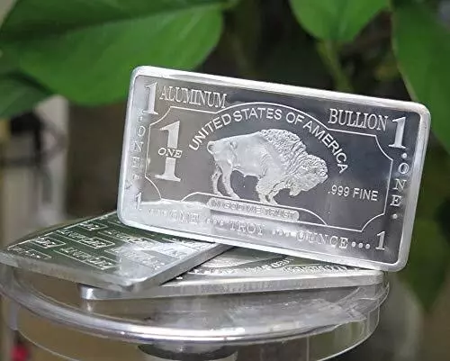 1 oz one troy ounce usa american buffalo .999 fine aluminum bullion bar