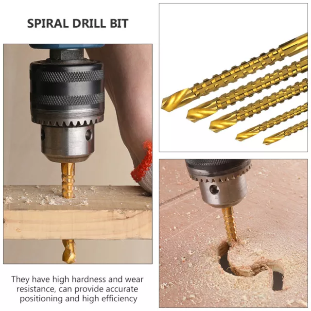 6 Pcs Multifunctional Drill Metal Twists Bit Jagged 3