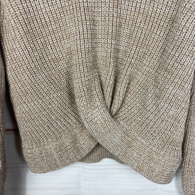 Harper Heritage Marl Strickpullover Twist vorne Damen mittelbeige Riemen hinten 3