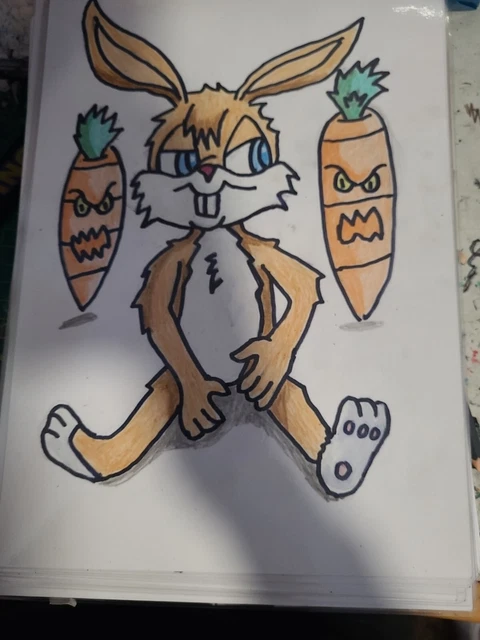 A ORIGINAL A4 Laminated Drawing Of My Own Character Called Not Bothered ...
