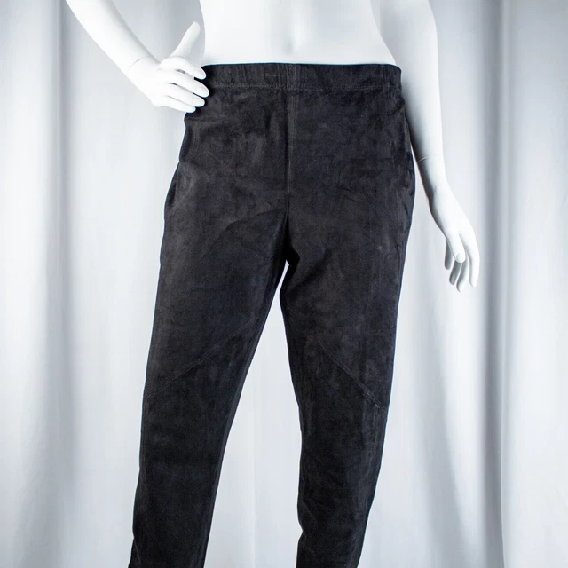 LAFAYETTE 148  [Price Tag $698.00] Jet Black Genuine Sued Women Pants