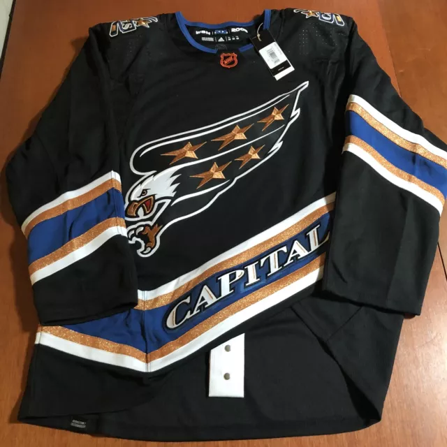 FOR SALE/TRADE! Capitals Reverse Retro 2.0. Just arrived from BenHSports  and unfortunately it fits small in the torso and hips. Willing to either  get a size 60 of the same jersey or