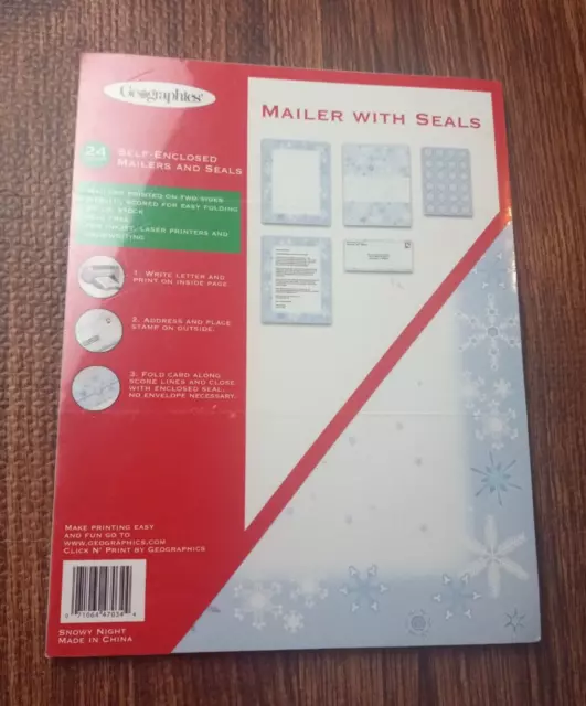 Geographics Self- Enclosed Mailers & Seals Inkjet, Laser Printer