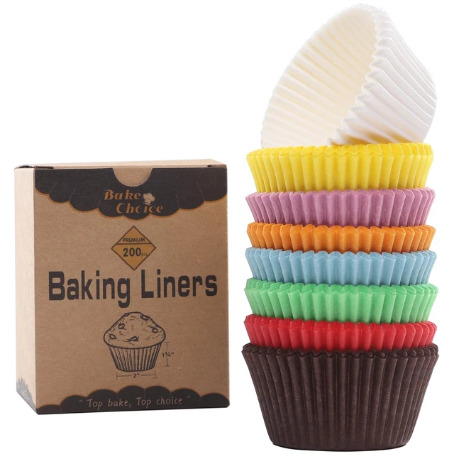 [9 Colors Available] 200pcs Standard Rainbow cupcake liners for baking