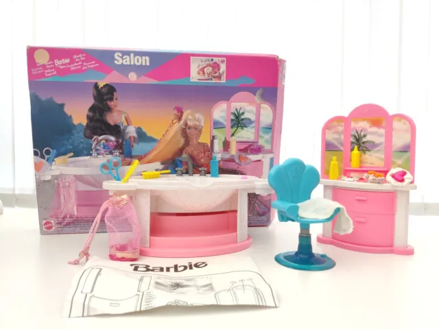 Vintage 1996 Mattel Hula Hair Barbie Shampoo 'n' Style Salon Playset