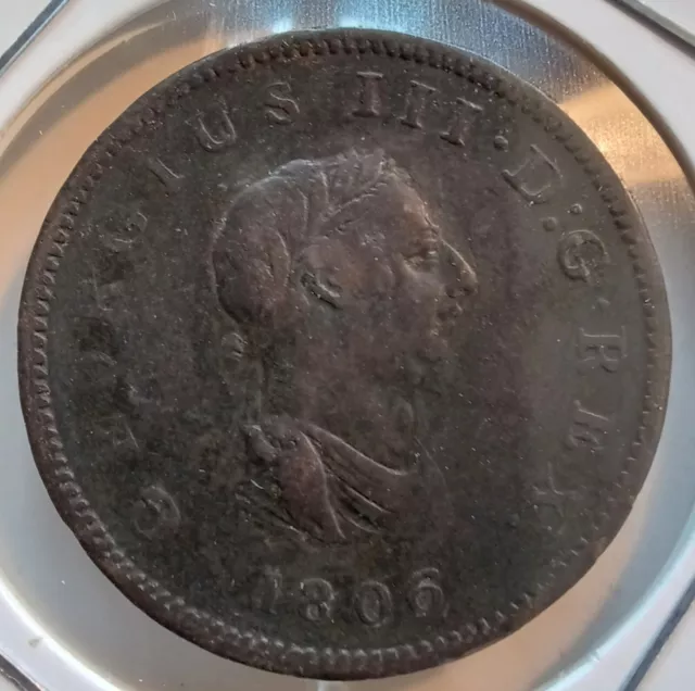 1806 King George III Copper Half Penny #3