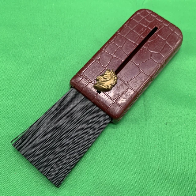 ✨Vintage Retractable Garment Brush Faux Crocodile Skin Plastic Horse Head ✨