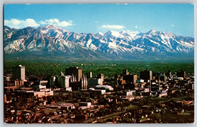Salt Lake City, UT - Aerial View Of Salt Lake City - Vintage Postcard - Unposted