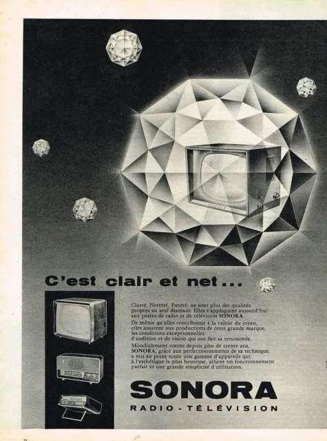 PUBLICITE ADVERTISING 045  1959  SONORA  radio téléviseur