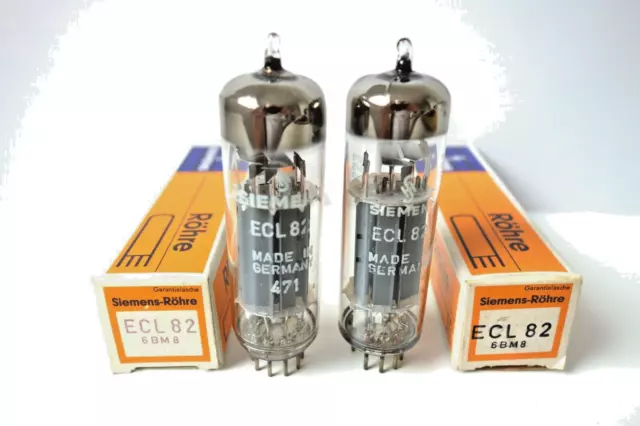 1 x MATCHED PAIR NOS ECL82, SIEMENS, TELEFUNKEN MADE, DIAMOND, AMP TEST, OWN BOX