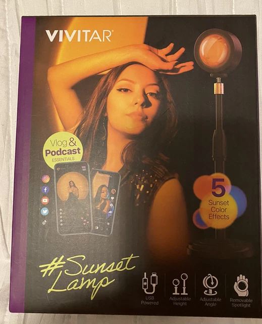 Vivitar Sunset Lamp LED Light 5 Sunset Color Effects Adjustable Height NEW