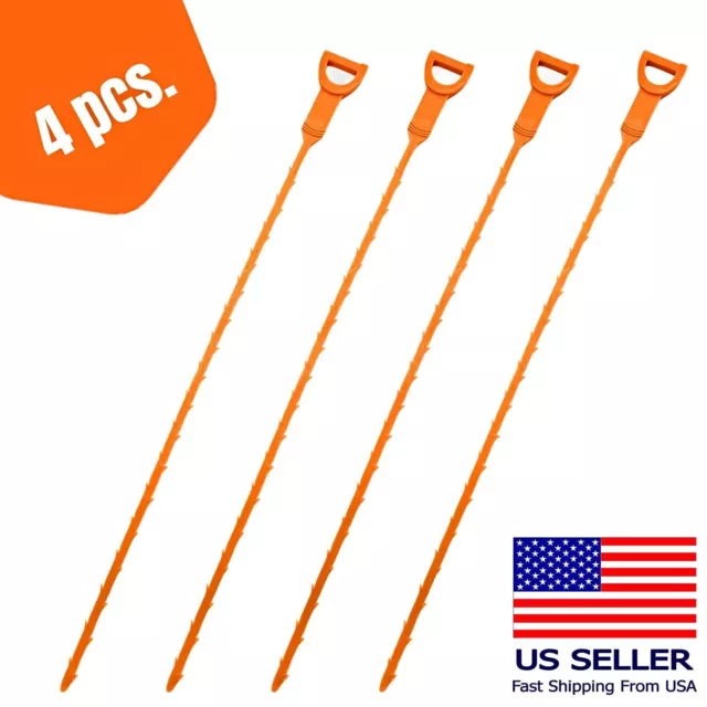Vastar 4 Pack 19.6 Inch Drain Snake Hair Drain Clog Remover Cleaning Tool(4  Pack 19.6 Inch)